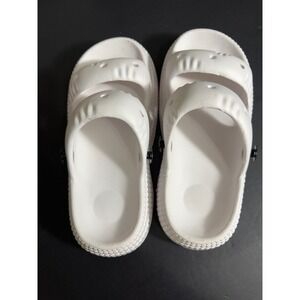 Pro File White Platform Slide Sandals Chunky Double Strap EVA Foam Size 36